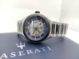 Buy Shop Maserati Triconic Automatic Skeleton Blue Dial Watch For Men - R8823139001 USA Online