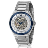 Buy Shop Maserati Triconic Automatic Skeleton Grey Dial Silver Steel Strap Watch For Men - R8823139002 USA Online