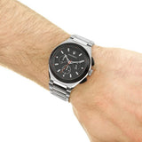 Buy Shop Maserati Triconic Chronograph Black Dial Silver Steel Strap Watch For Men - R8873639002 USA Online