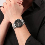 Buy Shop Maserati Triconic Chronograph Black Dial Silver Steel Strap Watch For Men - R8873639002 USA Online
