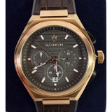 Buy Shop Maserati Triconic Chronograph Grey Dial Brown Leather Strap Watch For Men - R8871639003 USA Online