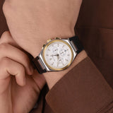 Buy Shop Maserati Triconic Chronograph White Dial Black Leather Strap Watch For Men - R8871639004 USA Online