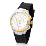 Buy Shop Maserati Triconic Chronograph White Dial Black Leather Strap Watch For Men - R8871639004 USA Online
