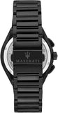 Buy Shop Maserati Triconic Quartz Black Dial Black Steel Strap Watch For Men - R8873639003 USA Online