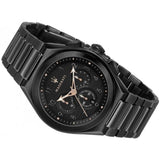 Buy Shop Maserati Triconic Quartz Black Dial Black Steel Strap Watch For Men - R8873639003 USA Online
