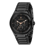 Buy Shop Maserati Triconic Quartz Black Dial Black Steel Strap Watch For Men - R8873639003 USA Online