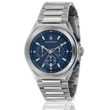 Buy Shop Maserati Triconic Quartz Blue Dial Silver Steel Strap Watch For Men - R8873639001 USA Online