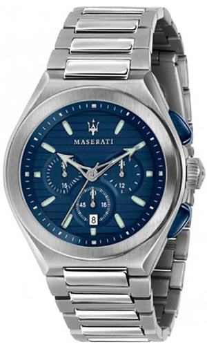 Buy Shop Maserati Triconic Quartz Blue Dial Silver Steel Strap Watch For Men - R8873639001 USA Online
