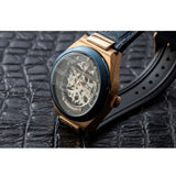 Buy Shop Maserati Triconic Skeleton Black Dial Blue Leather Strap Watch For Men - R8821139001 USA Online