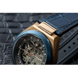 Buy Shop Maserati Triconic Skeleton Black Dial Blue Leather Strap Watch For Men - R8821139001 USA Online
