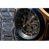 Buy Shop Maserati Triconic Skeleton Black Dial Blue Leather Strap Watch For Men - R8821139001 USA Online
