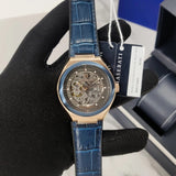 Buy Shop Maserati Triconic Skeleton Black Dial Blue Leather Strap Watch For Men - R8821139001 USA Online