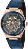 Buy Shop Maserati Triconic Skeleton Black Dial Blue Leather Strap Watch For Men - R8821139001 USA Online