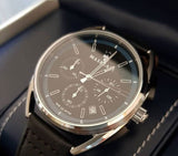 Buy Shop Maserati Trimarano Chronograph Black Dial Black Leather Strap Watch For Men - R8871632001 USA Online