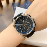 Buy Shop Maserati Trimarano Chronograph Black Dial Black Leather Strap Watch For Men - R8871632001 USA Online