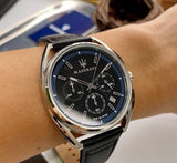 Buy Shop Maserati Trimarano Chronograph Black Dial Black Leather Strap Watch For Men - R8871632001 USA Online