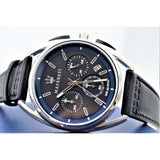 Buy Shop Maserati Trimarano Chronograph Black Dial Black Leather Strap Watch For Men - R8871632001 USA Online