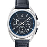Buy Shop Maserati Trimarano Chronograph Black Dial Black Leather Strap Watch For Men - R8871632001 USA Online