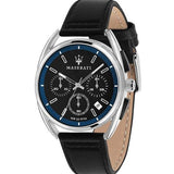 Buy Shop Maserati Trimarano Chronograph Black Dial Black Leather Strap Watch For Men - R8871632001 USA Online