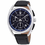 Buy Shop Maserati Trimarano Chronograph Black Dial Black Leather Strap Watch For Men - R8871632001 USA Online
