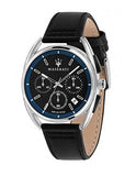 Buy Shop Maserati Trimarano Chronograph Black Dial Black Leather Strap Watch For Men - R8871632001 USA Online