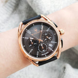 Buy Shop Maserati Trimarano Chronograph Black Dial Leather Strap Watch For Men - R8871632002 USA Online