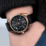 Buy Shop Maserati Trimarano Chronograph Black Dial Leather Strap Watch For Men - R8871632002 USA Online