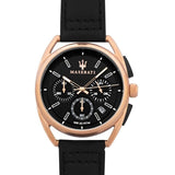 Buy Shop Maserati Trimarano Chronograph Black Dial Leather Strap Watch For Men - R8871632002 USA Online