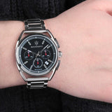 Buy Shop Maserati Trimarano Chronograph Black Dial Silver Stainless Steel Strap Watch For Men - R8873632003 USA Online