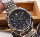 Buy Shop Maserati Trimarano Chronograph Black Dial Silver Stainless Steel Strap Watch For Men - R8873632003 USA Online