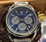 Buy Shop Maserati Trimarano Chronograph Blue Dial Silver Steel Strap Watch For Men - R8873632004 USA Online