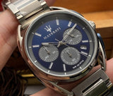 Buy Shop Maserati Trimarano Chronograph Blue Dial Silver Steel Strap Watch For Men - R8873632004 USA Online