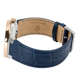 Buy Shop Maserati Stile Automatic Limited Edition White Dial Blue Leather Strap Watch For Men - R8821142001 USA Online