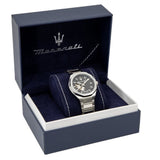 Buy Shop Maserati Stile Skeleton Automatic Black Dial Silver Steel Strap Watch For Men - R8823142002 USA Online