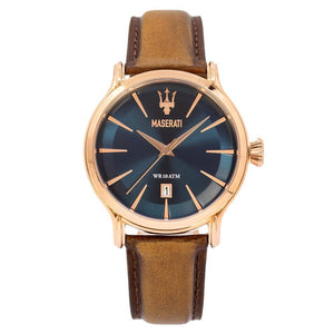 Buy Shop Maserati Epoca Blue Dial Brown Leather Strap Watch For Men - R8851118001 USA Online