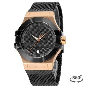 Buy Shop Maserati Potenza Black Mesh Bracelet Black Dial Watch For Men - R8853108010 USA Online