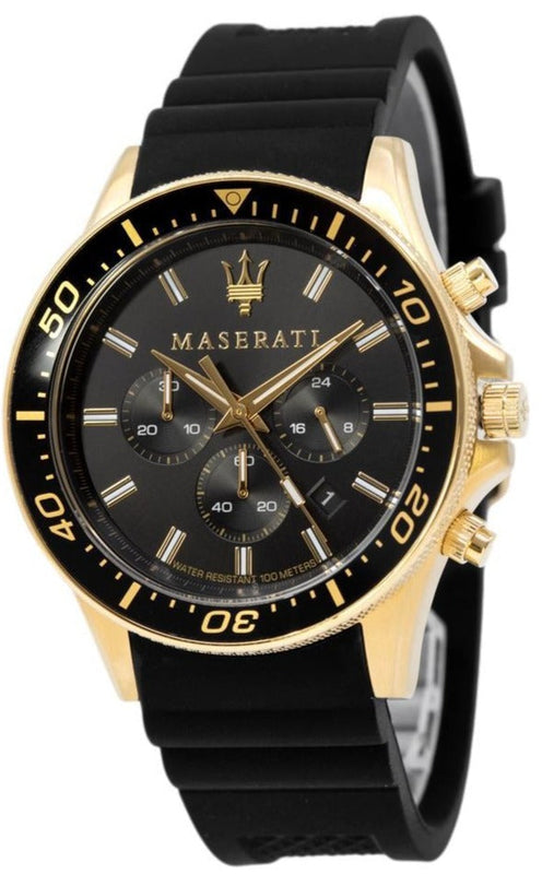 Buy Shop Maserati SFIDA Chronograph Black Dial Rubber Strap Watch For Men - R8871640001 USA Online