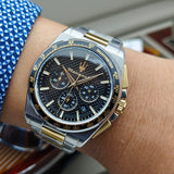 Buy Shop Maserati Velocità Chronograph Black Dial Two Tone Steel Strap Watch for Men - R8873652003 USA Online