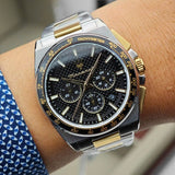 Buy Shop Maserati Velocità Chronograph Black Dial Two Tone Steel Strap Watch for Men - R8873652003 USA Online