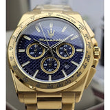 Buy Shop Maserati Velocità Chronograph Blue Dial Gold Steel Strap Watch for Men - R8873652002 USA Online