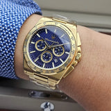 Buy Shop Maserati Velocità Chronograph Blue Dial Gold Steel Strap Watch for Men - R8873652002 USA Online