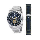 Buy Shop Maserati Velocità Chronograph Blue Dial Silver Steel Strap Watch for Men - R8873652001 USA Online