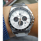 Buy Shop Maserati Velocità Chronograph Silver Dial Silver Steel Strap Watch for Men - R8873652006 USA Online