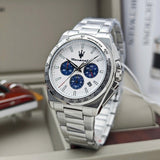 Buy Shop Maserati Velocità Chronograph White Dial Silver Steel Strap Watch for Men - R8873652007 USA Online