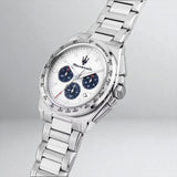 Buy Shop Maserati Velocità Chronograph White Dial Silver Steel Strap Watch for Men - R8873652007 USA Online