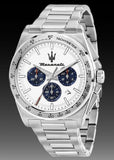 Buy Shop Maserati Velocità Chronograph White Dial Silver Steel Strap Watch for Men - R8873652007 USA Online