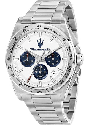 Buy Shop Maserati Velocità Chronograph White Dial Silver Steel Strap Watch for Men - R8873652007 USA Online