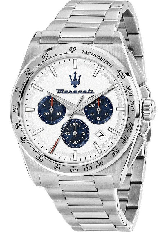 Buy Shop Maserati Velocità Chronograph White Dial Silver Steel Strap Watch for Men - R8873652007 USA Online