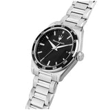 Buy Shop Maserati Velocità Date Black Dial Silver Steel Strap Watch for Men - R8853152002 USA Online
