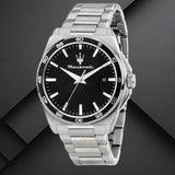 Buy Shop Maserati Velocità Date Black Dial Silver Steel Strap Watch for Men - R8853152002 USA Online